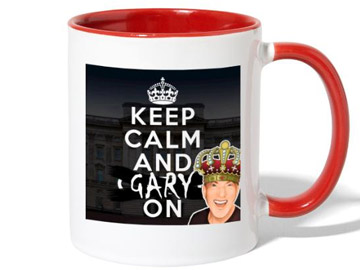 White and red Coffee Mug with Keep Calm and Gary On logo