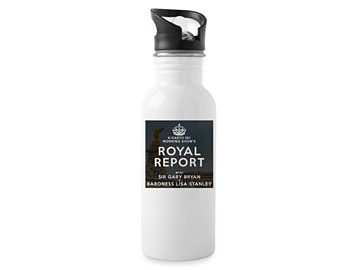 White Water Bottle with Royal Report Logo